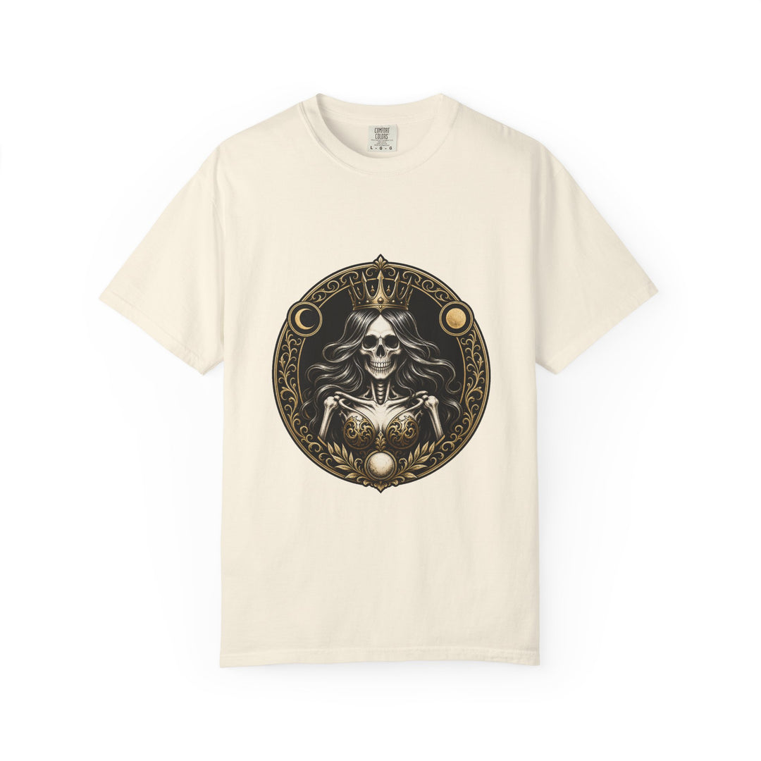 Crowned Skeleton Queen Crest T-Shirt Graphic