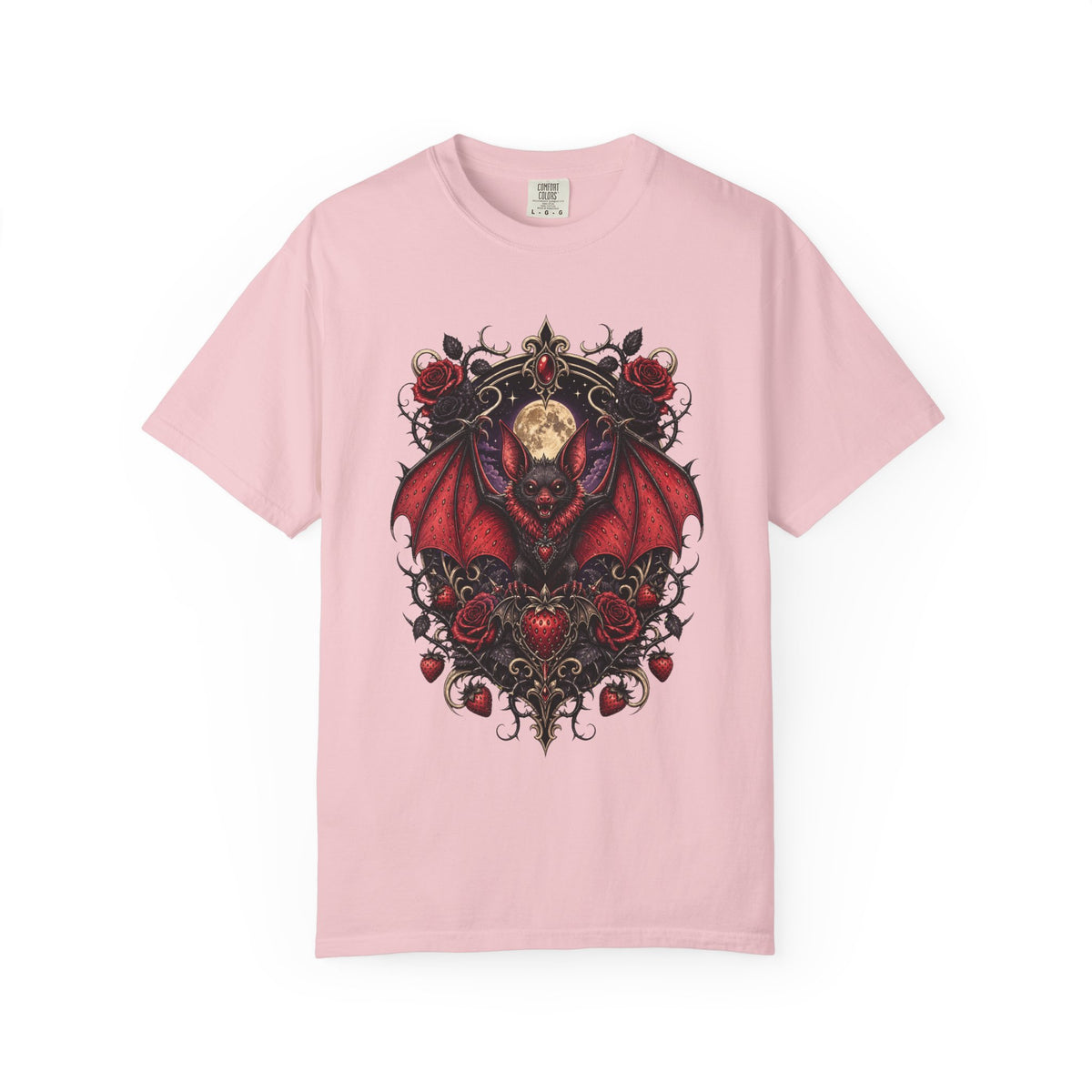 Gothic Strawberry Bat Sigil T-Shirt Graphic