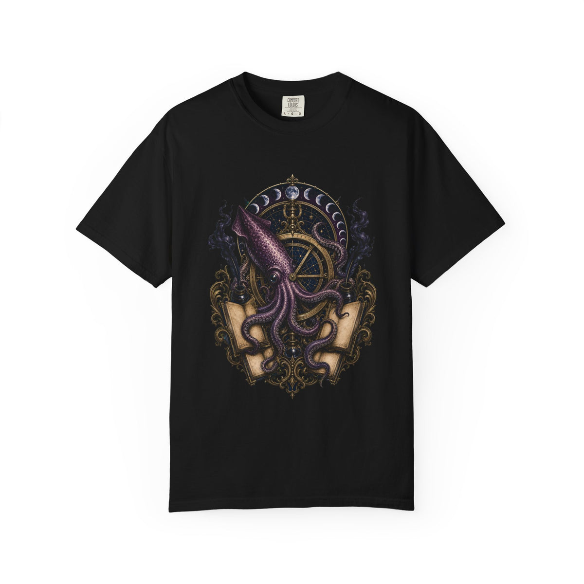 Dark Academia Squid Astrolabe Graphic Tee