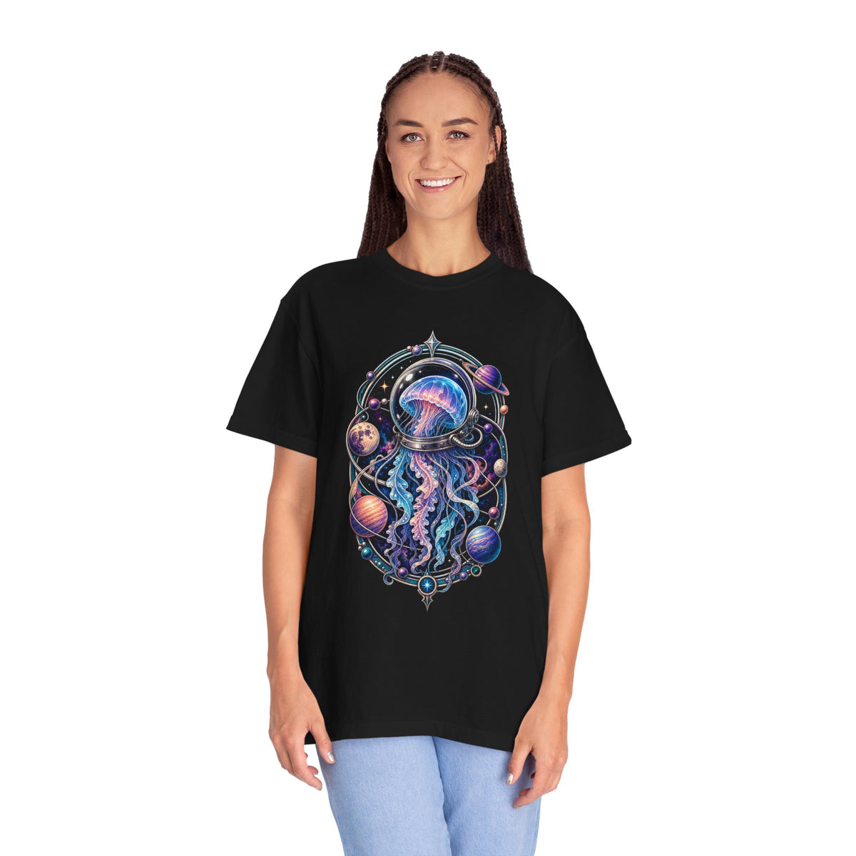 Jellyfish Astronaut Cosmic Graphic T-Shirt