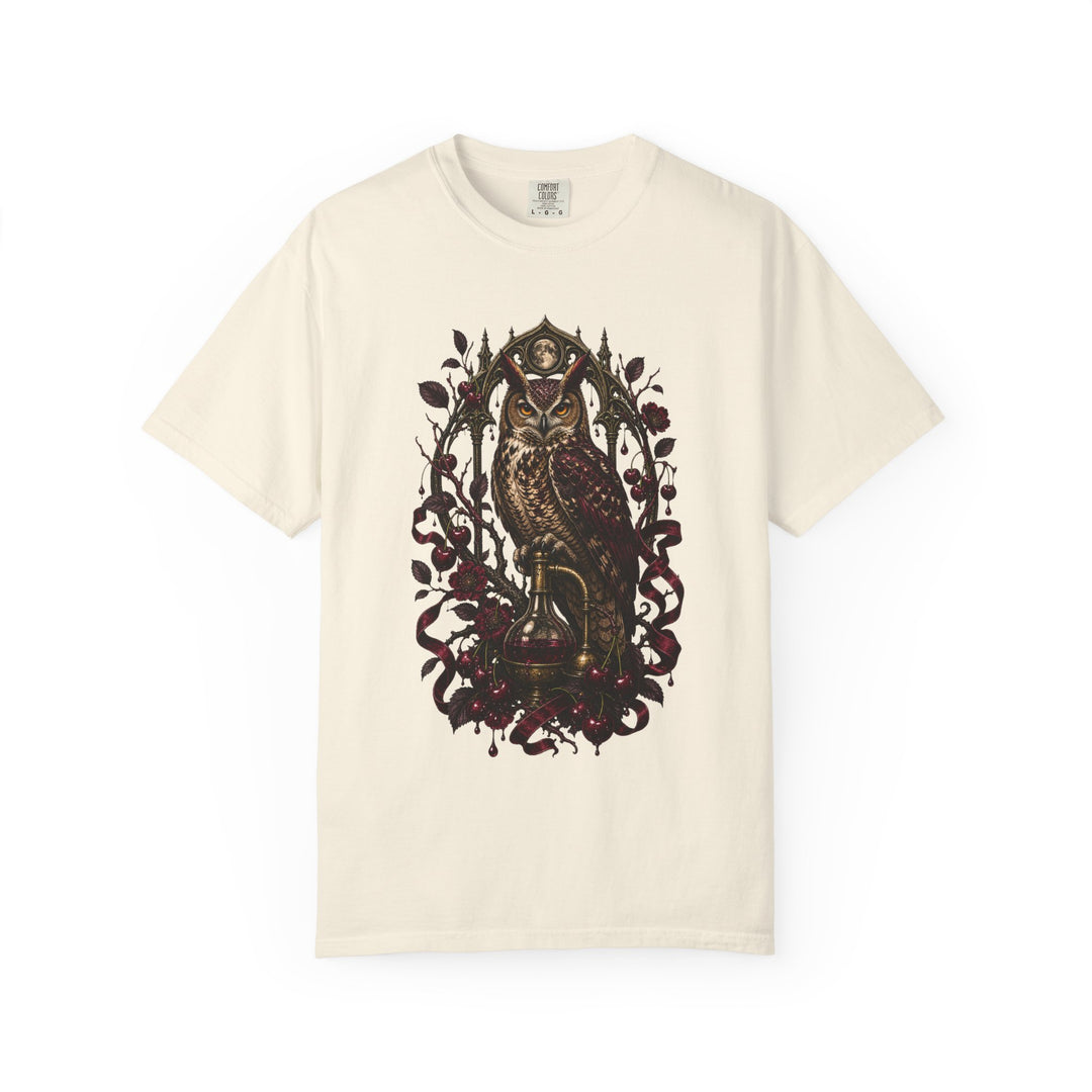 Gothic Cherry Owl Graphic Tee