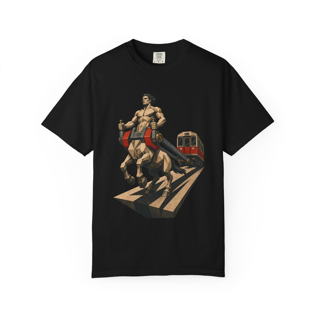 Centaur Recovery Driver Brutalist Mythic Industrial Graphic Tee