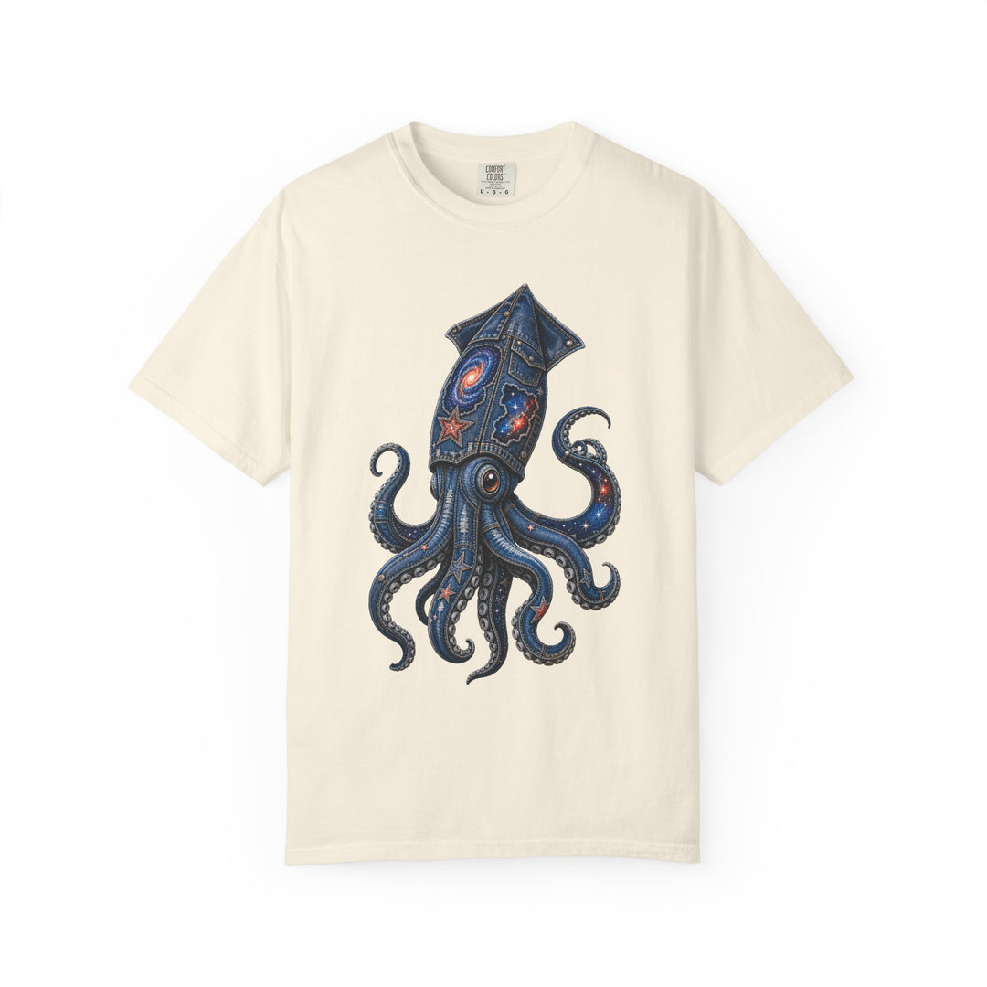 Cosmic Denim Squid Graphic Tee