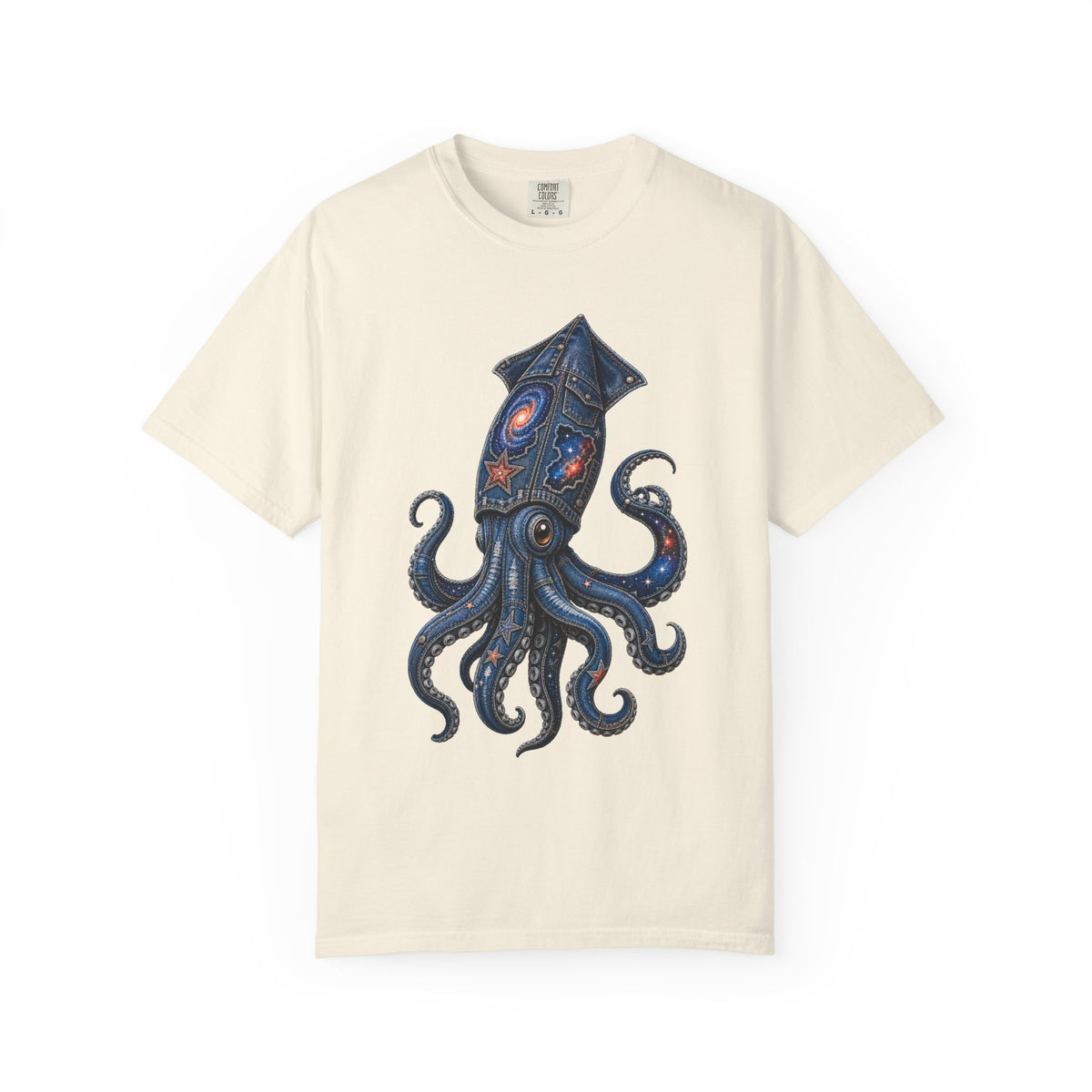 Cosmic Denim Squid Graphic Tee