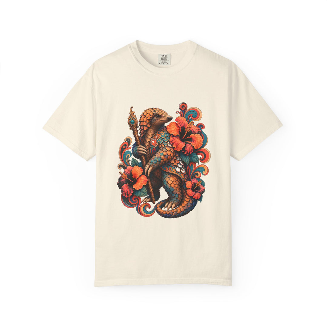 Psychedelic Hibiscus Pangolin Graphic Tee