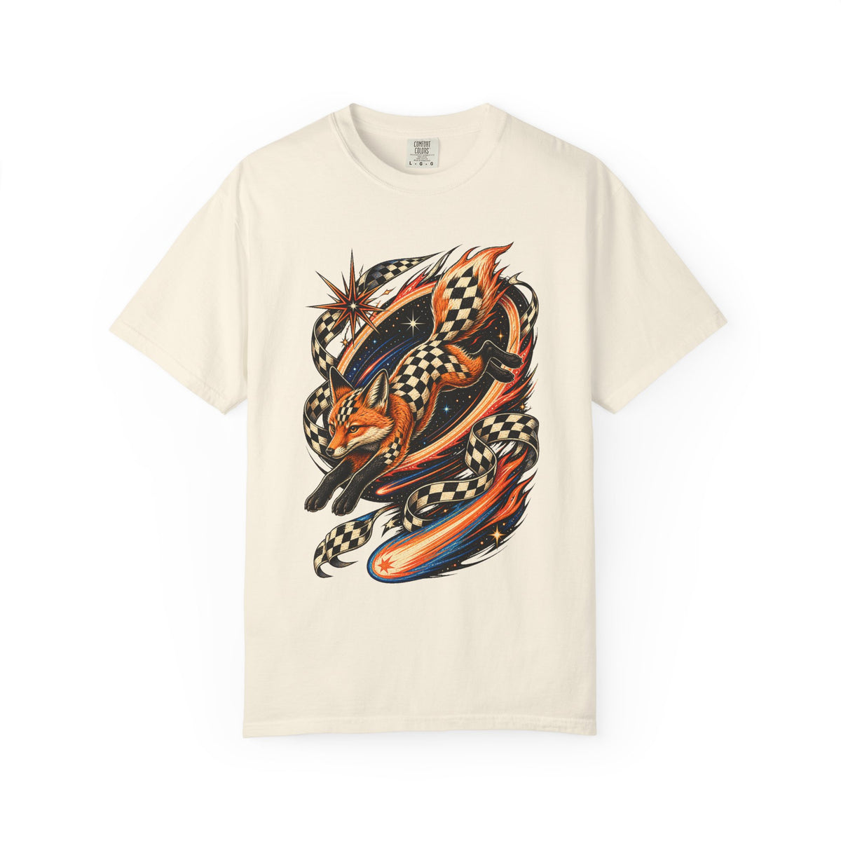 Checkerboard Comet Fox Graphic Tee