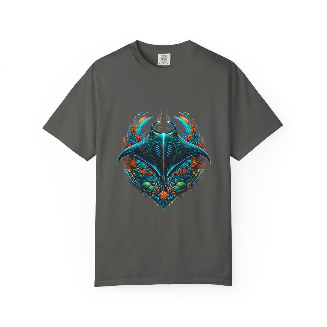 Neon Reef Manta Cyber Crest T-Shirt Graphic