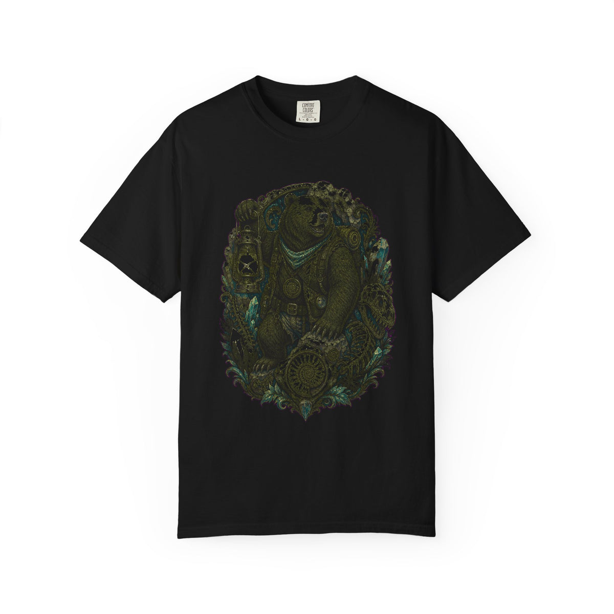Retro Cave Bear Explorer T-Shirt Graphic