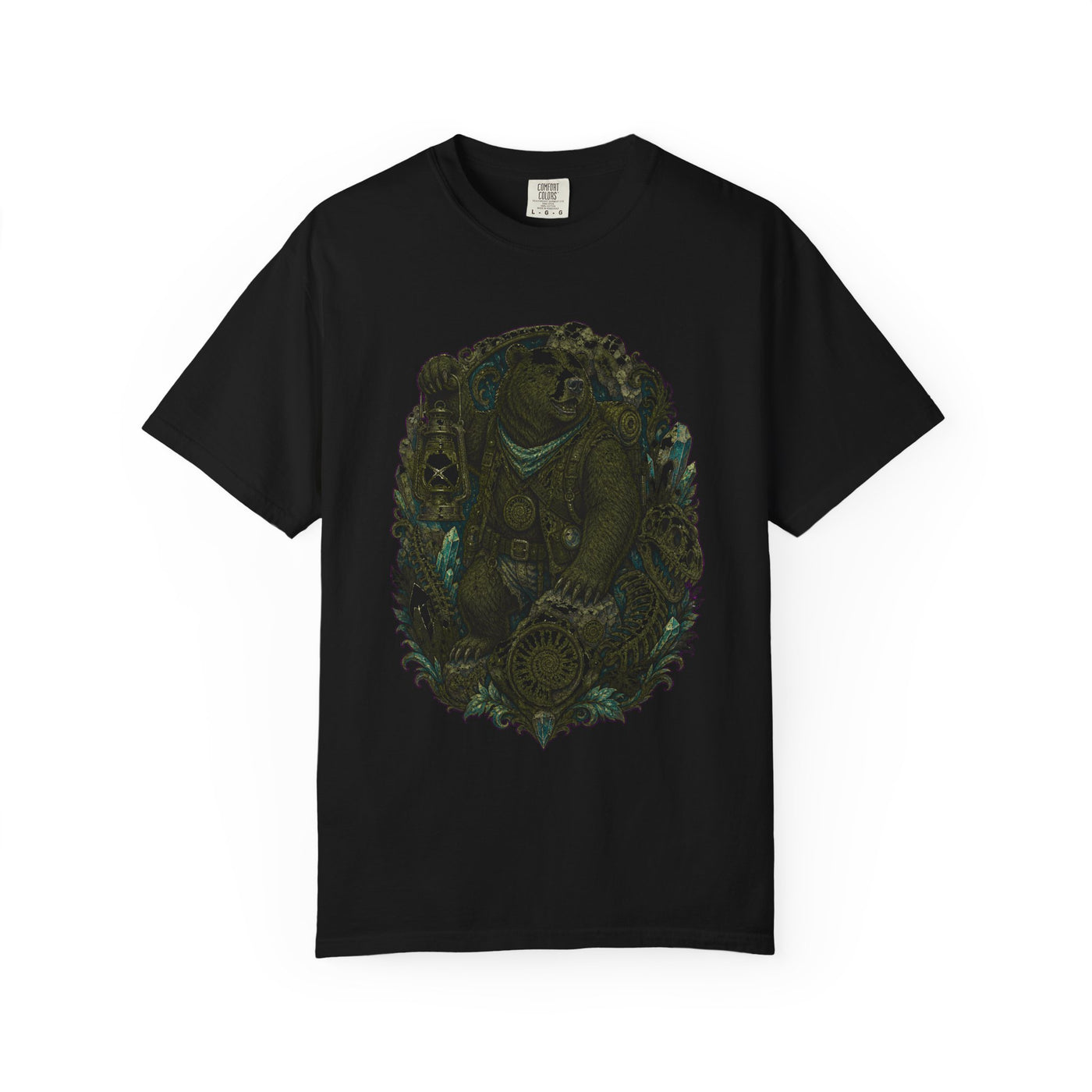 Retro Cave Bear Explorer T-Shirt Graphic