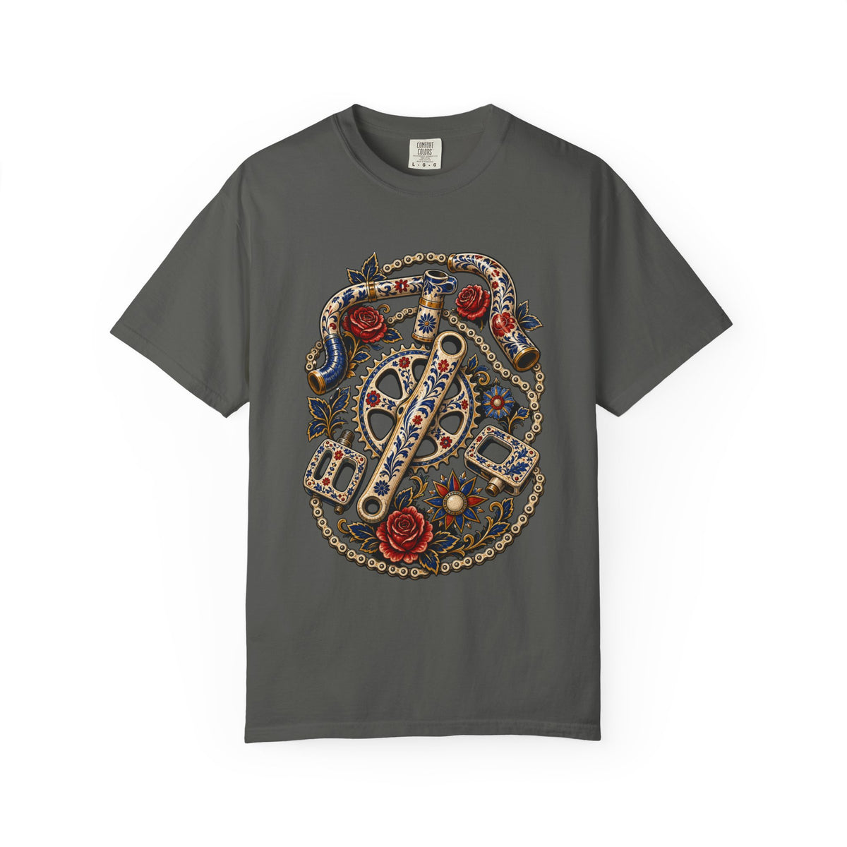 Folk Tattoo Ceramic Bicycle Parts T-Shirt Graphic