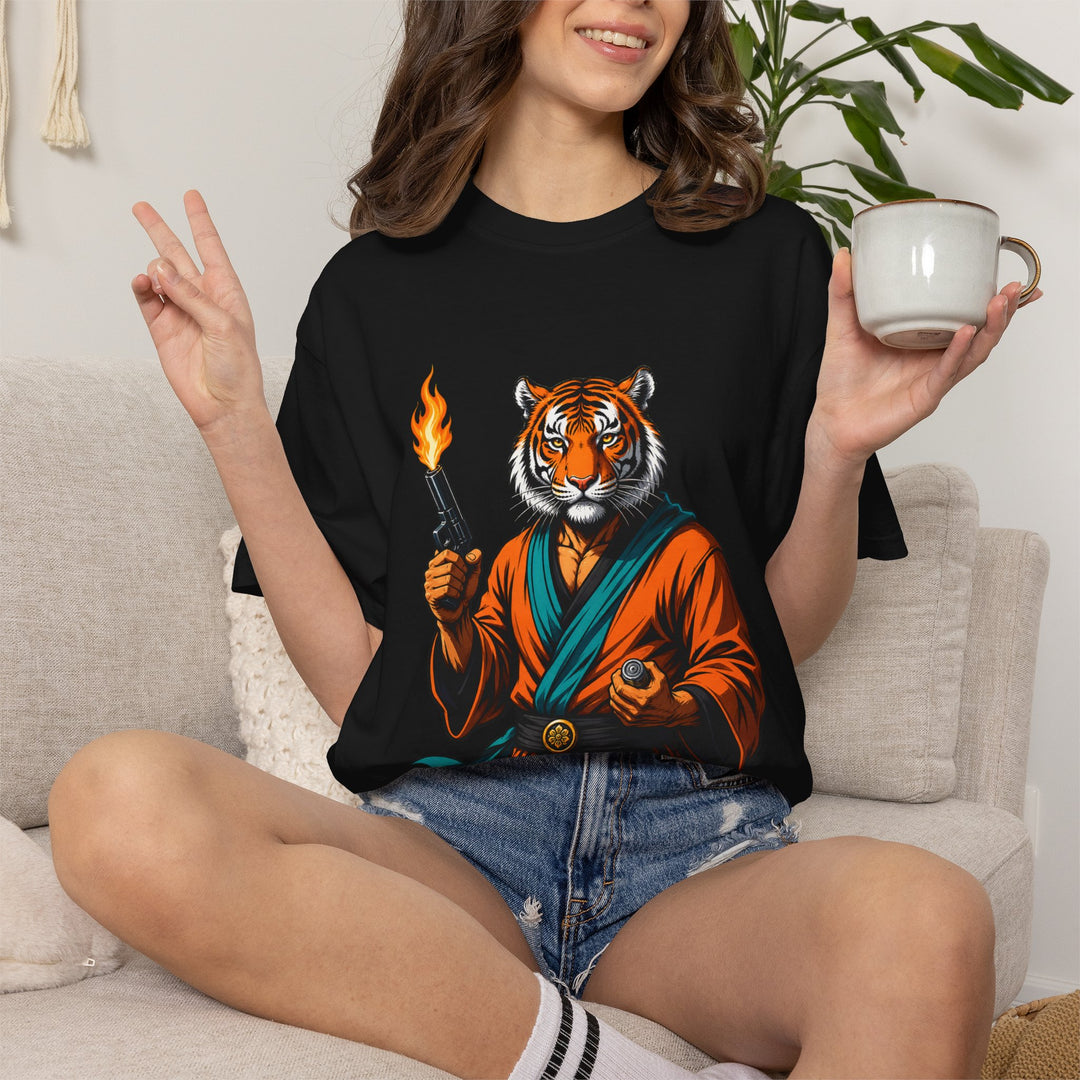 Tiger Gunfighter Graphic T-Shirt Design