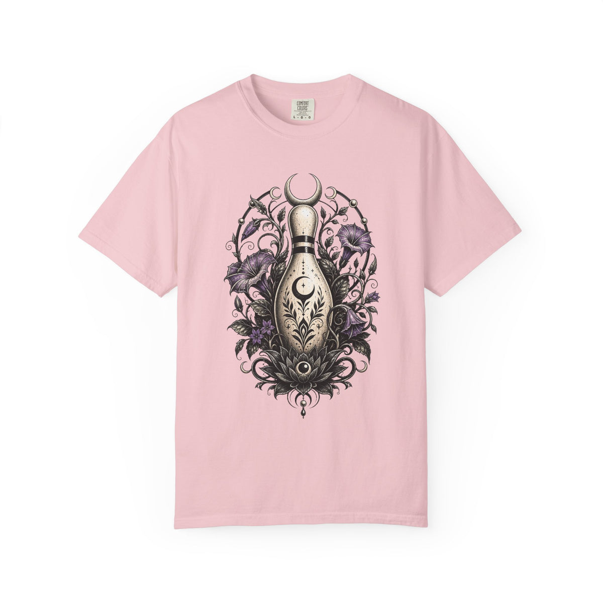 Blackwork Moonlit Garden Bowling Relic T-Shirt Graphic