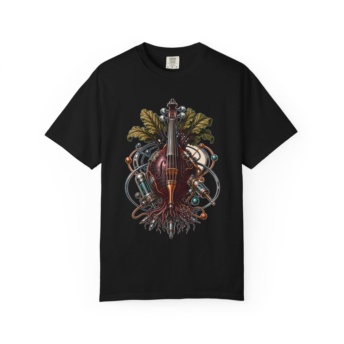 Retro Futurist Utility Violin Beet T-Shirt Graphic
