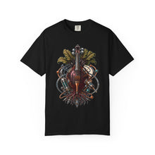 Retro Futurist Utility Violin Beet T-Shirt Graphic