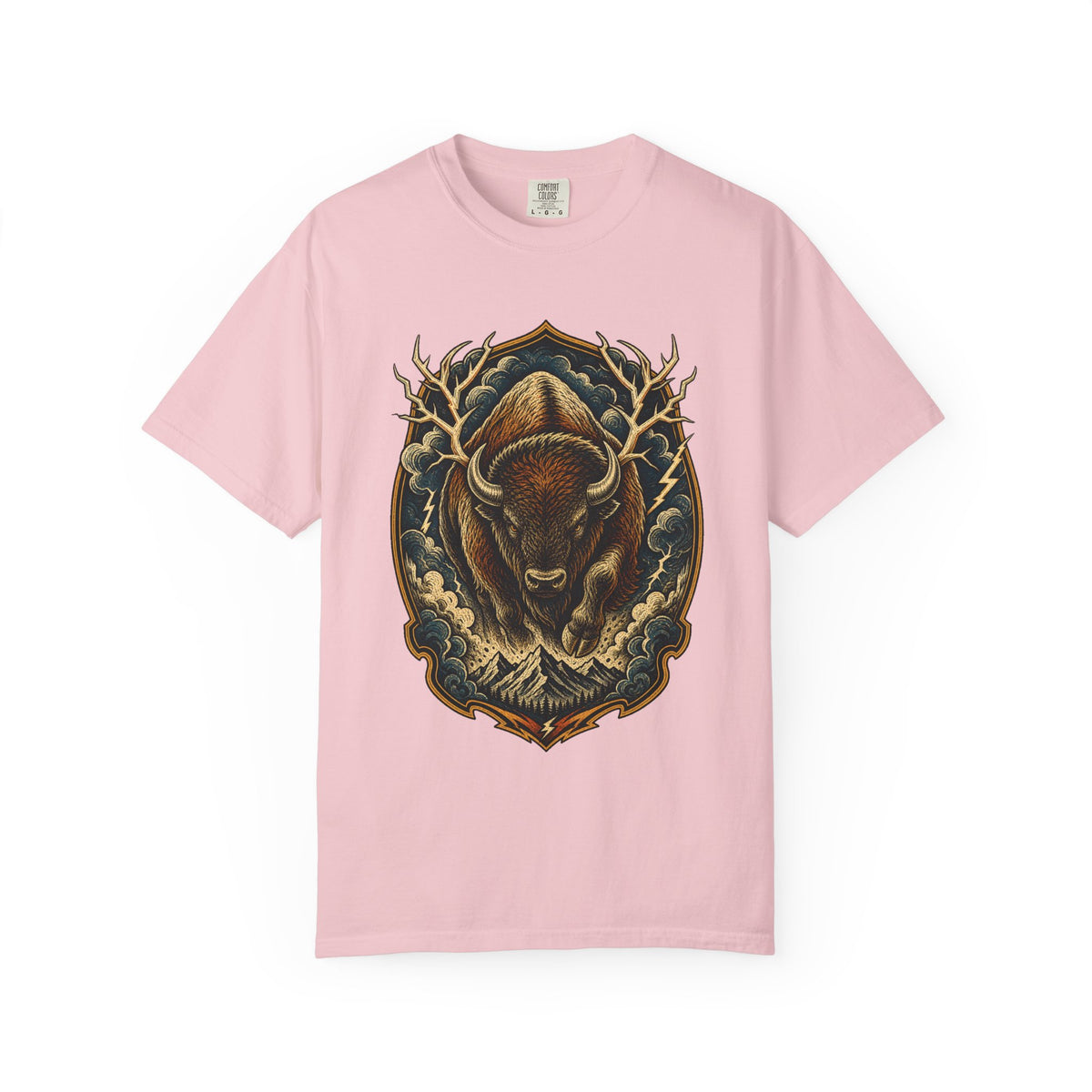 Woodcut Thunder Bison Graphic Tee