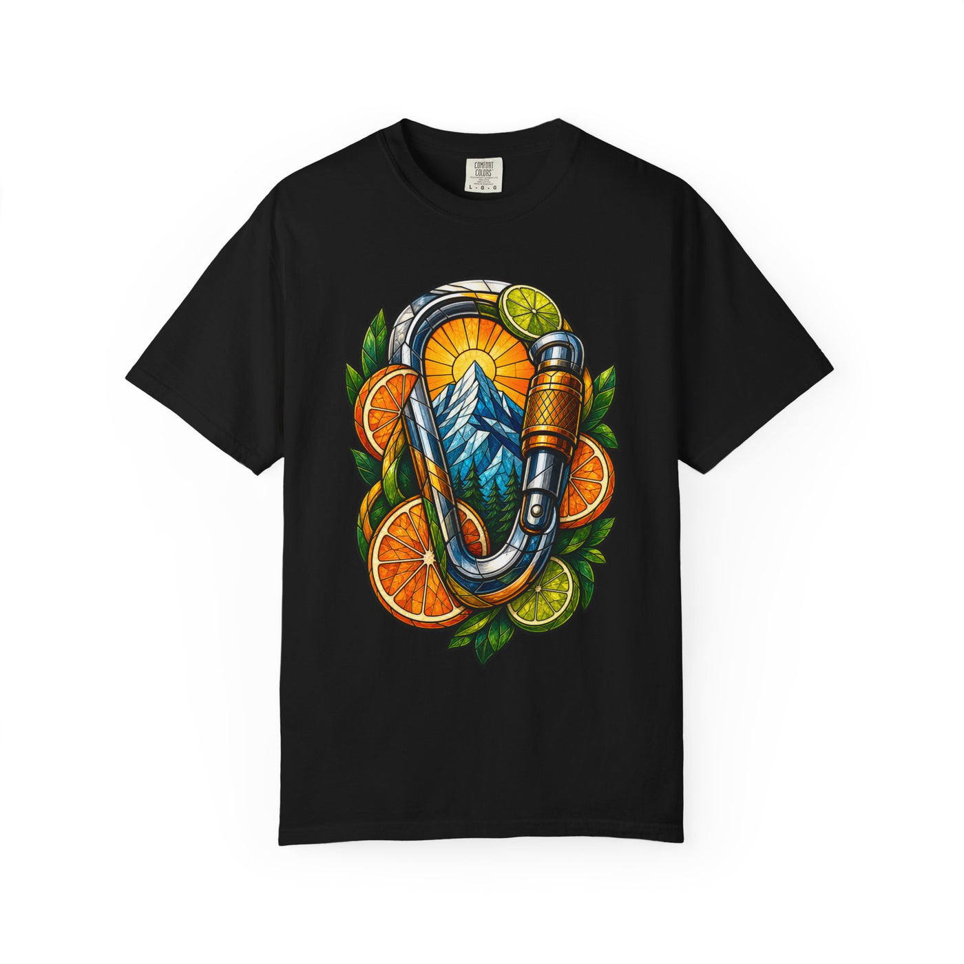 Stained Glass Carabiner Citrus T-Shirt Graphic