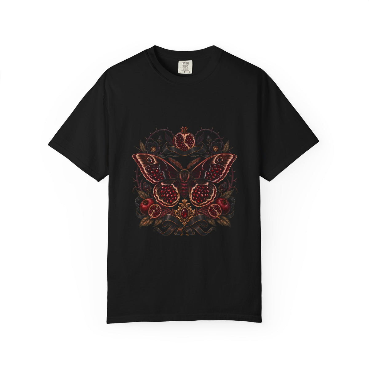 Dark Romantic Pomegranate Moth Graphic Tee