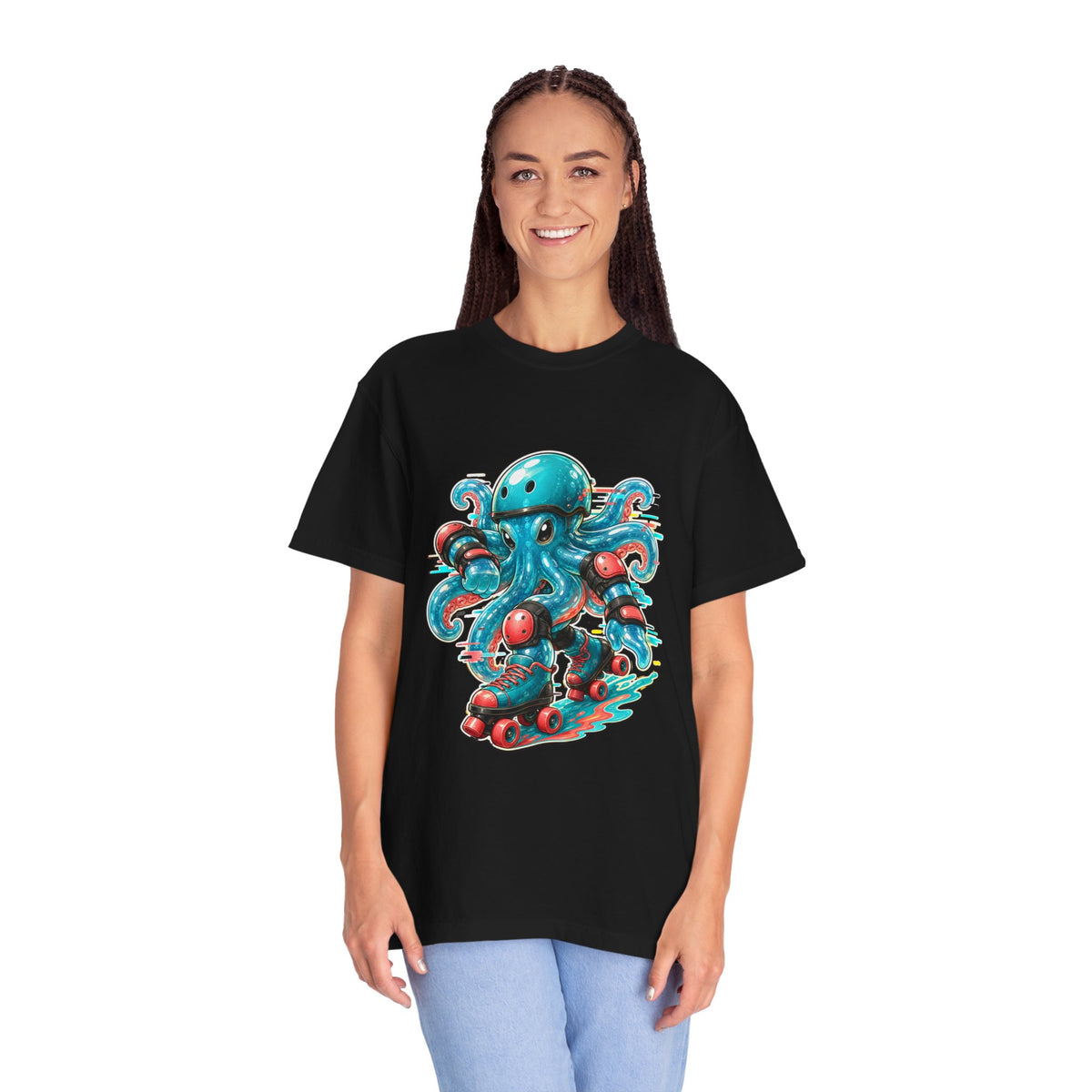 Gummy Glitch Roller Derby Octopus T-Shirt Graphic