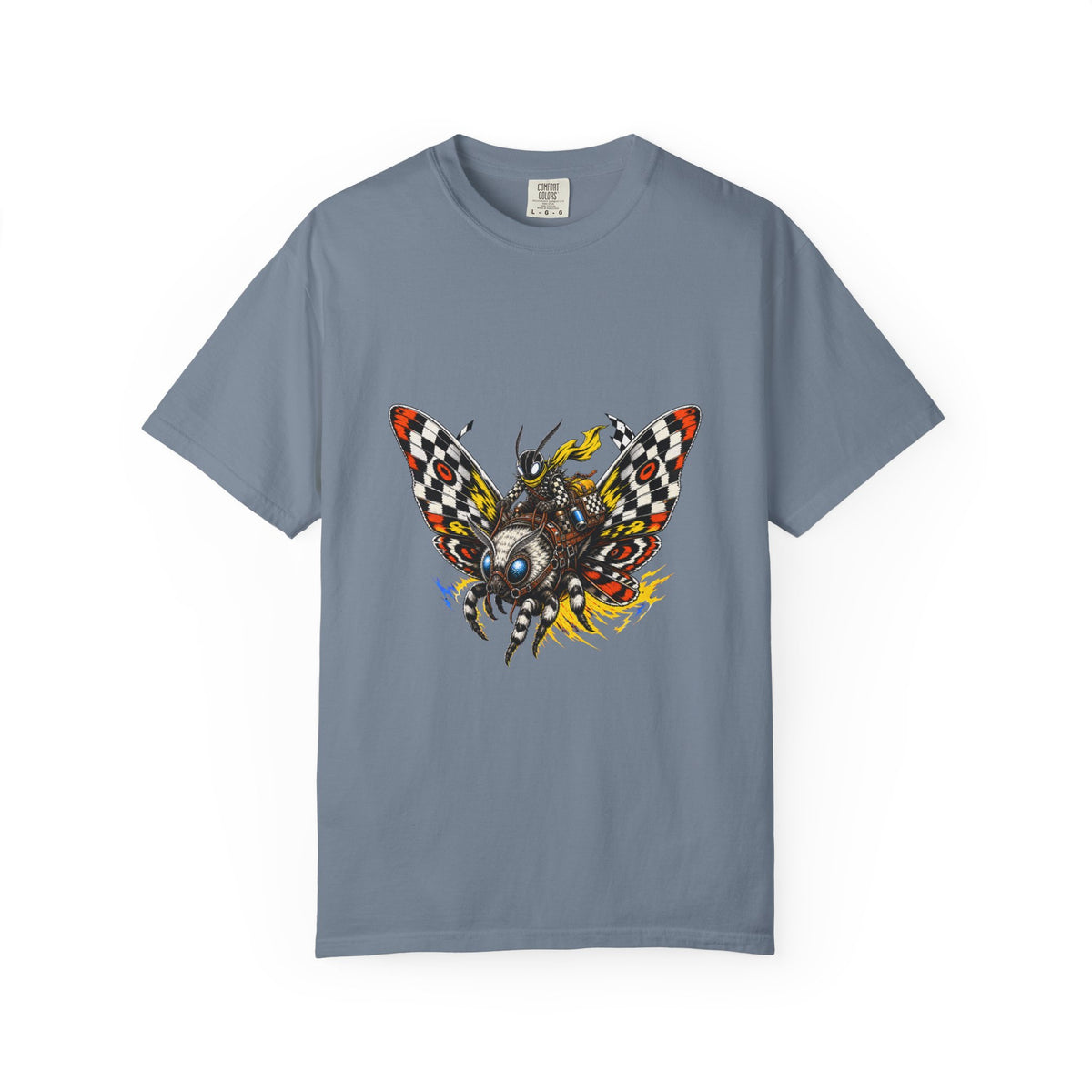 Checkerboard Moth Rider Graphic Tee
