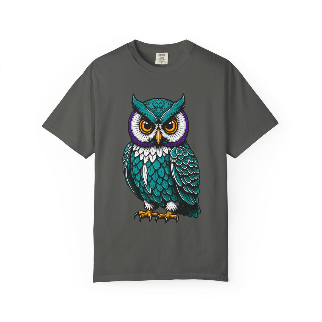 Teal Wise Owl Graphic T-Shirt Graphic