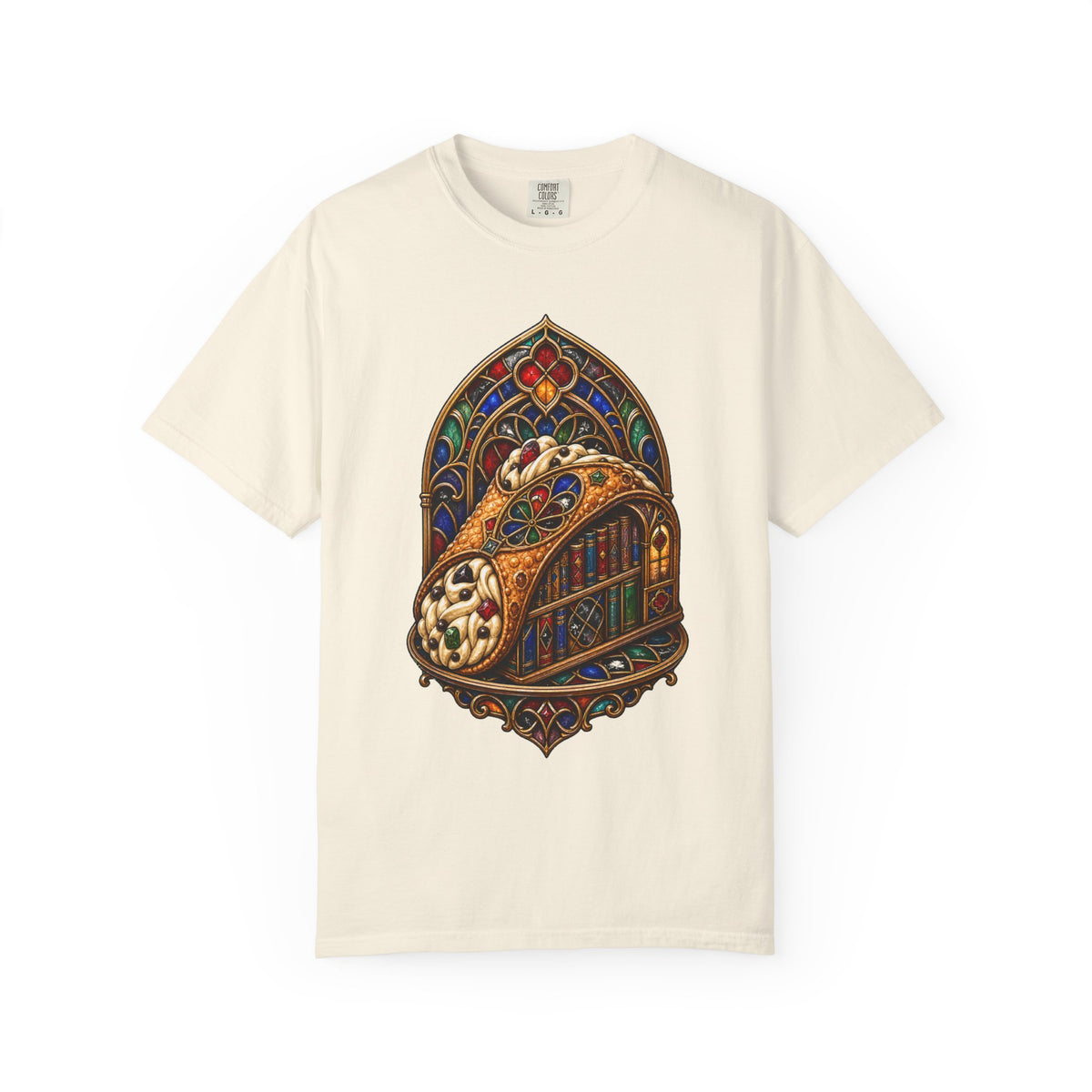 Stained Glass Library Cannoli T-Shirt Graphic