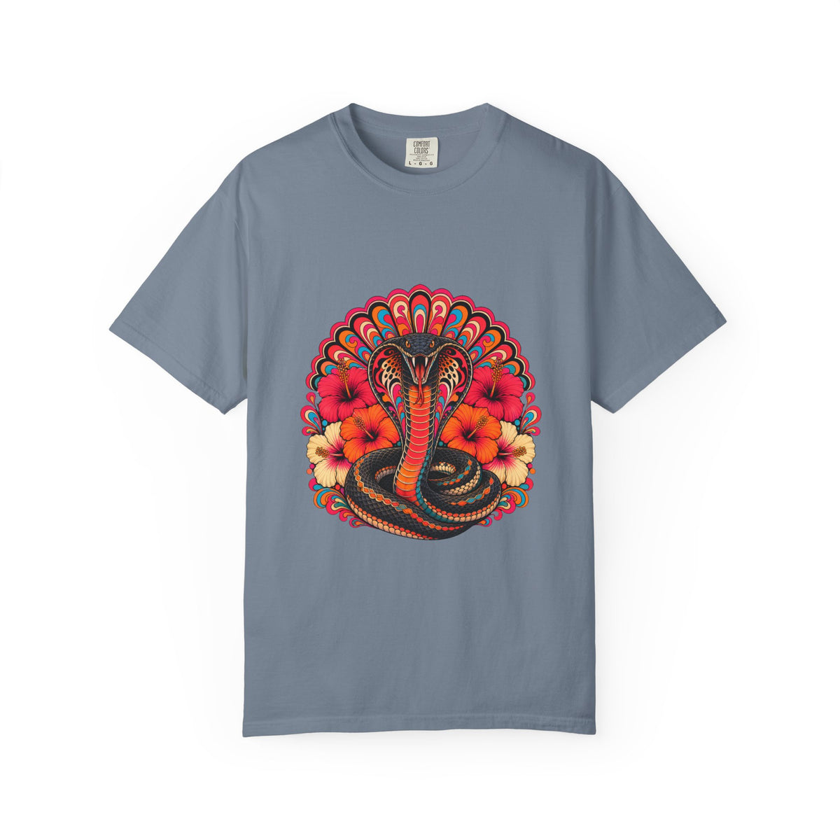 Psychedelic Hibiscus Cobra Graphic Tee