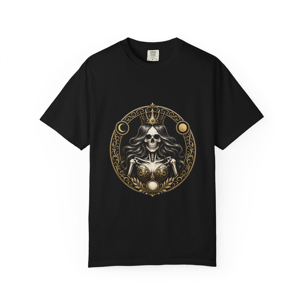 Crowned Skeleton Queen Crest T-Shirt Graphic