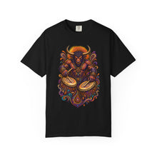 Acid Paisley Minotaur Drummer T-Shirt Graphic