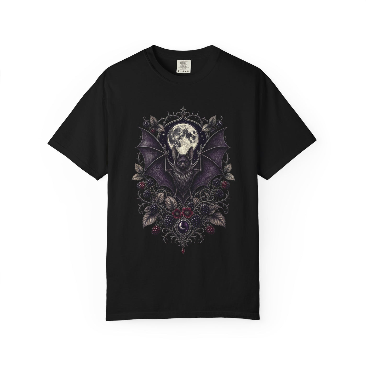 Gothic Blackberry Bat Graphic Tee