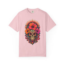 Psychedelic Hibiscus Skull Mask T-Shirt Graphic