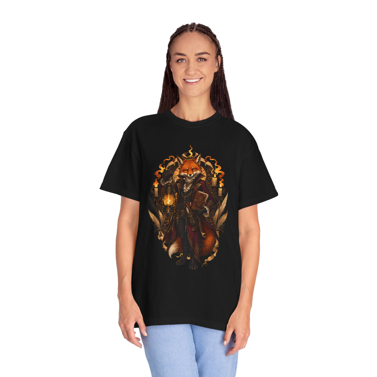 Poetcore Fox Lantern Scribe T-Shirt Graphic