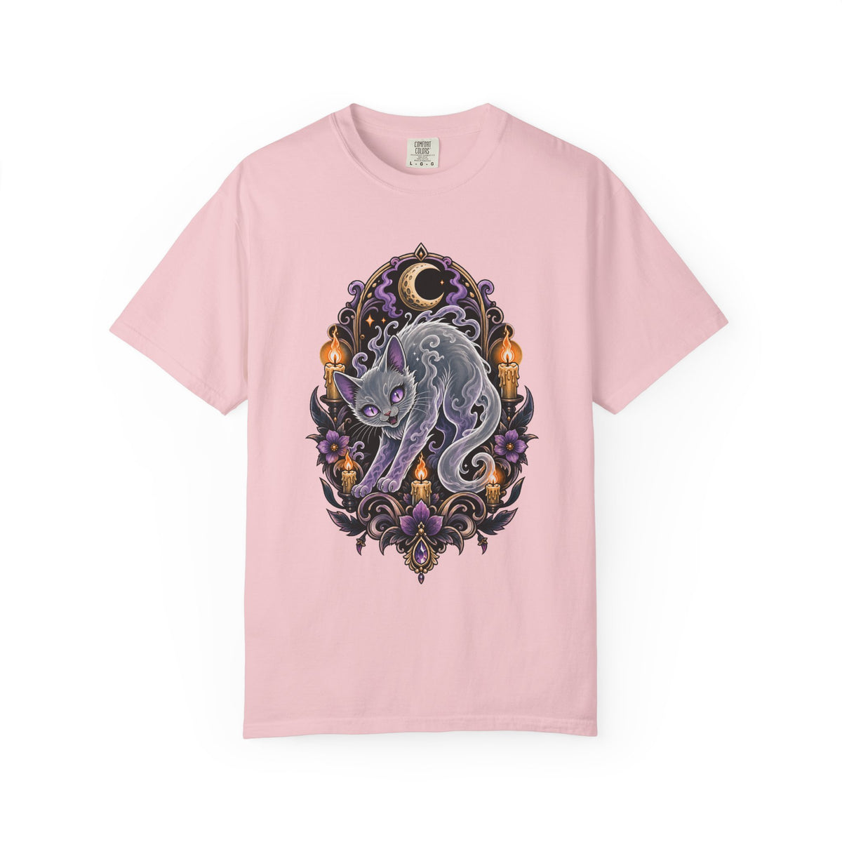 Ghost Cat Tattoo Flash T-Shirt Graphic