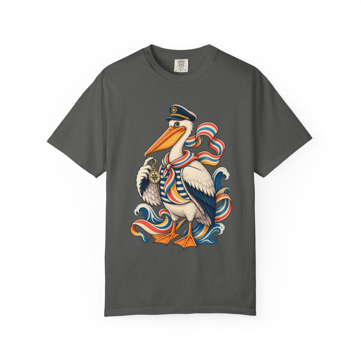 Deck Chair Stripe Pelican Graphic Tee