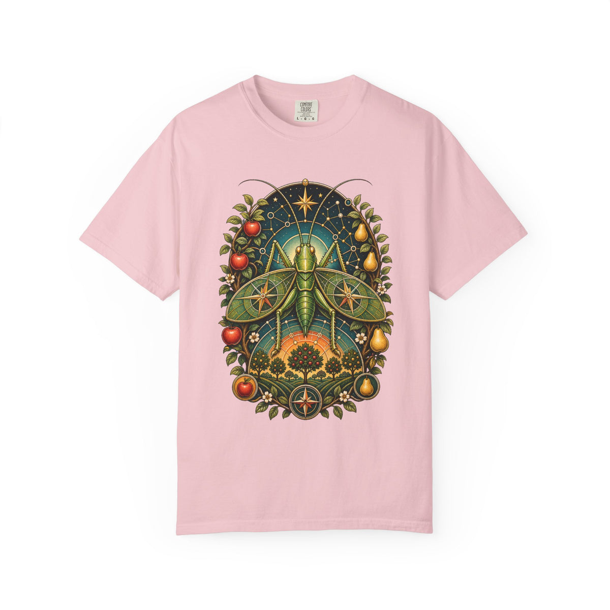 Retro Futurist Orchard Compass Katydid T-Shirt Graphic