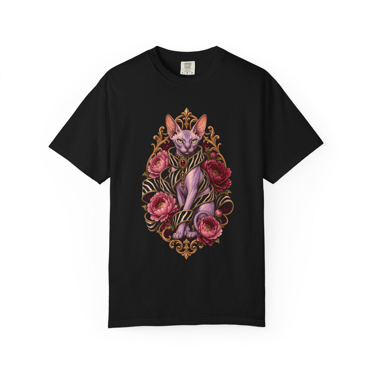 Velvet Zebra Sphinx Cat Graphic Tee