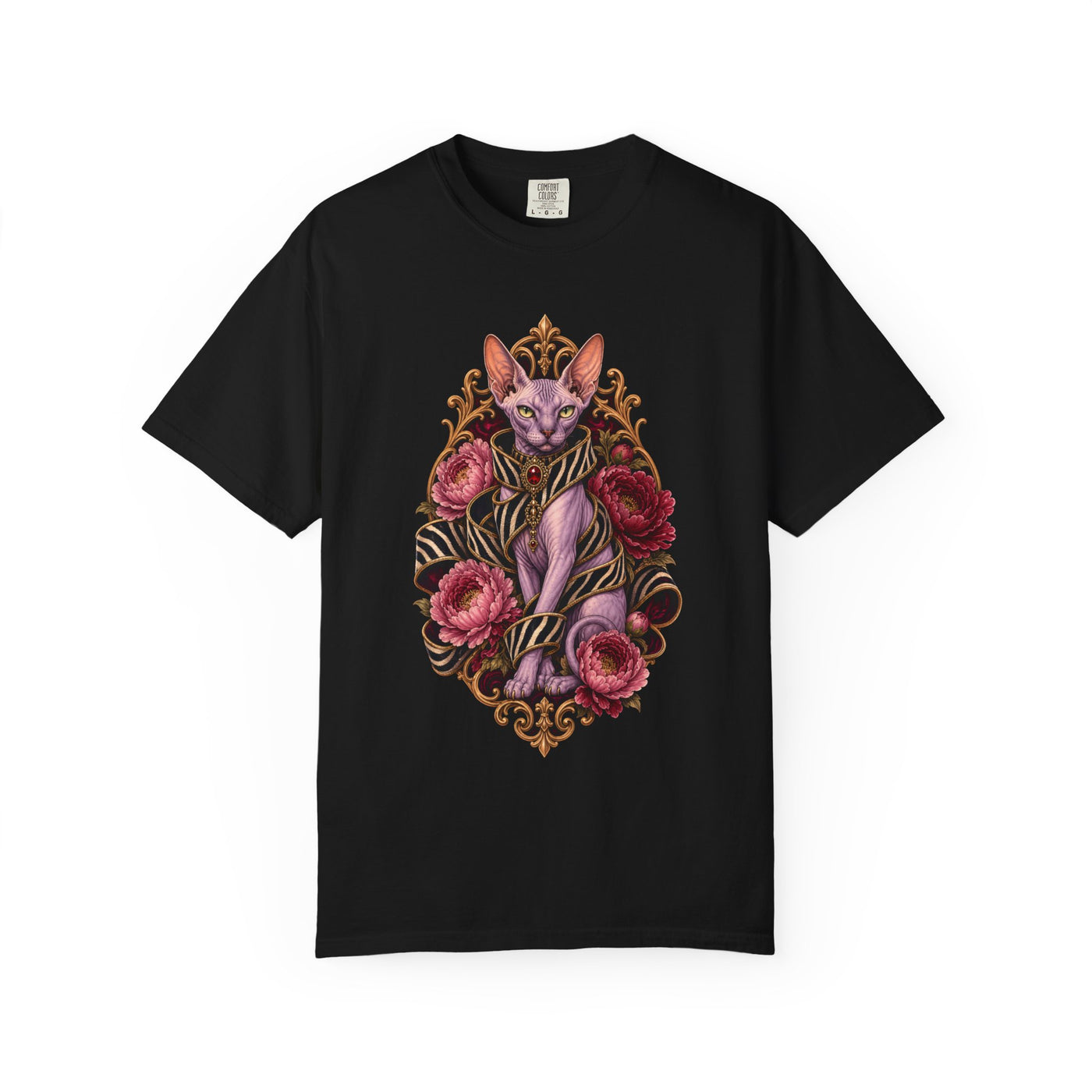 Velvet Zebra Sphinx Cat Graphic Tee