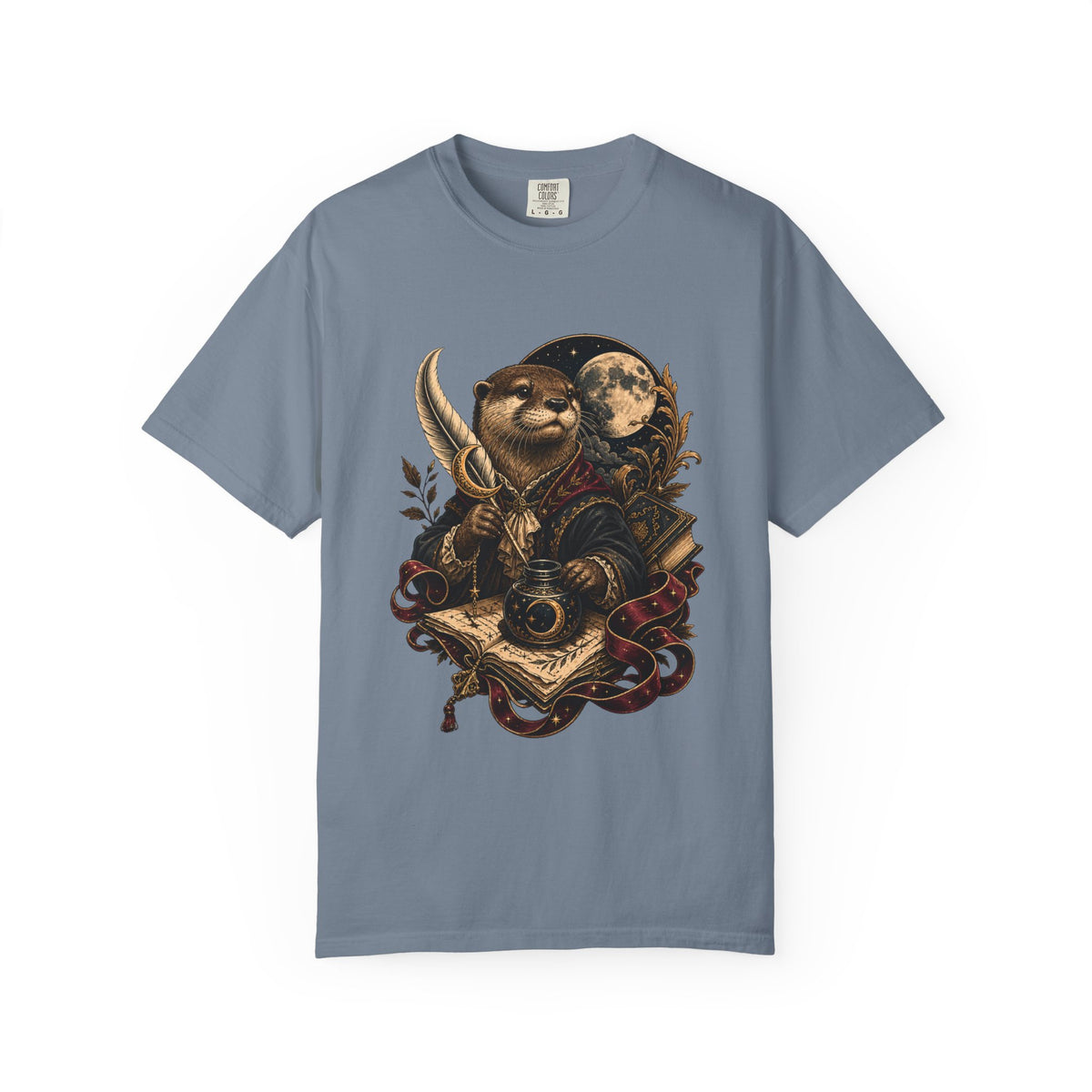 Poetcore Moon Quill Otter T-Shirt Graphic