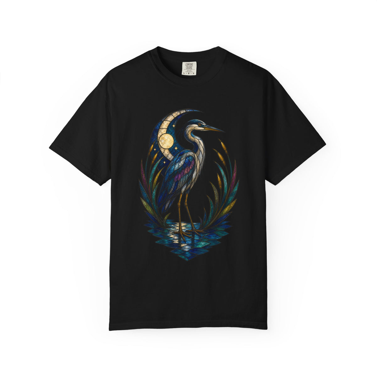 Stained Glass Night Heron Graphic Tee