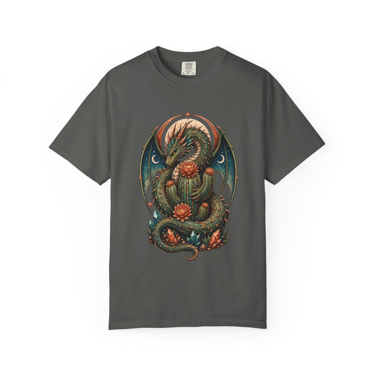 Cactus Dragon Desert Night Graphic T-Shirt