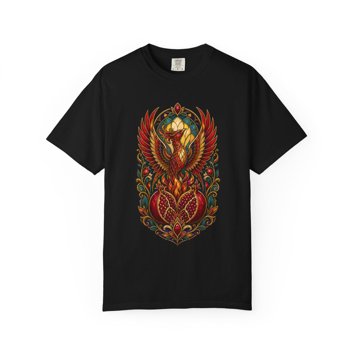 Art Nouveau Pomegranate Phoenix T-Shirt Graphic