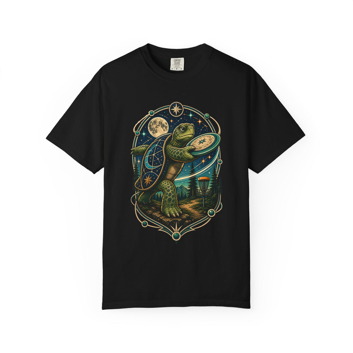 Cosmic Disc Golf Turtle T-Shirt Graphic