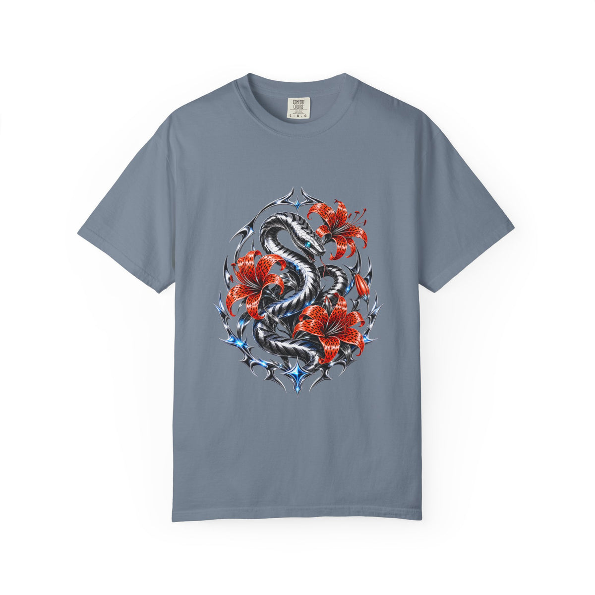 Chrome Tiger Lily Serpent Graphic Tee
