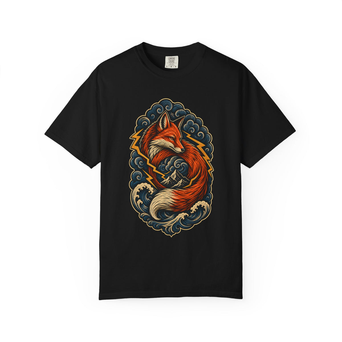 Woodcut Storm Fox Graphic Tee