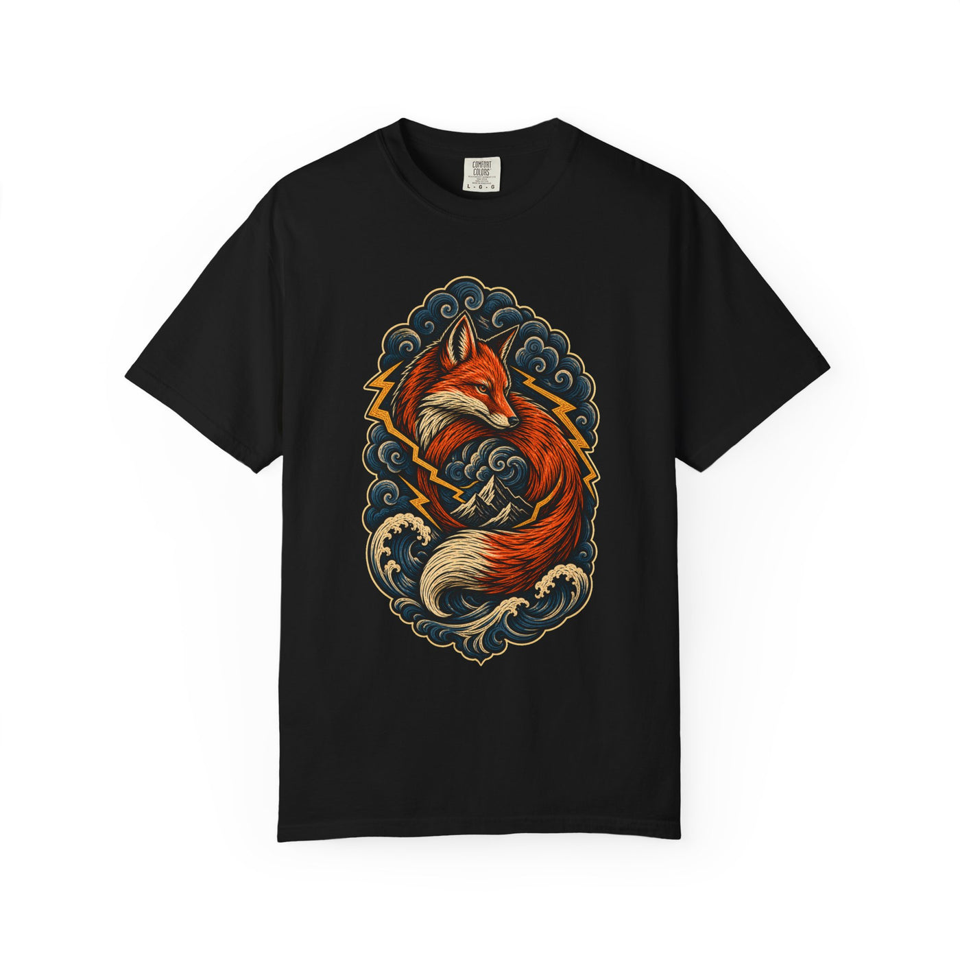Woodcut Storm Fox Graphic Tee