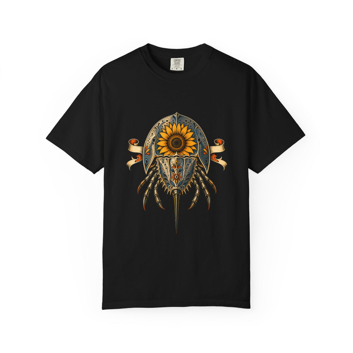 Tattoo Sunflower Horseshoe Crab Graphic Tee