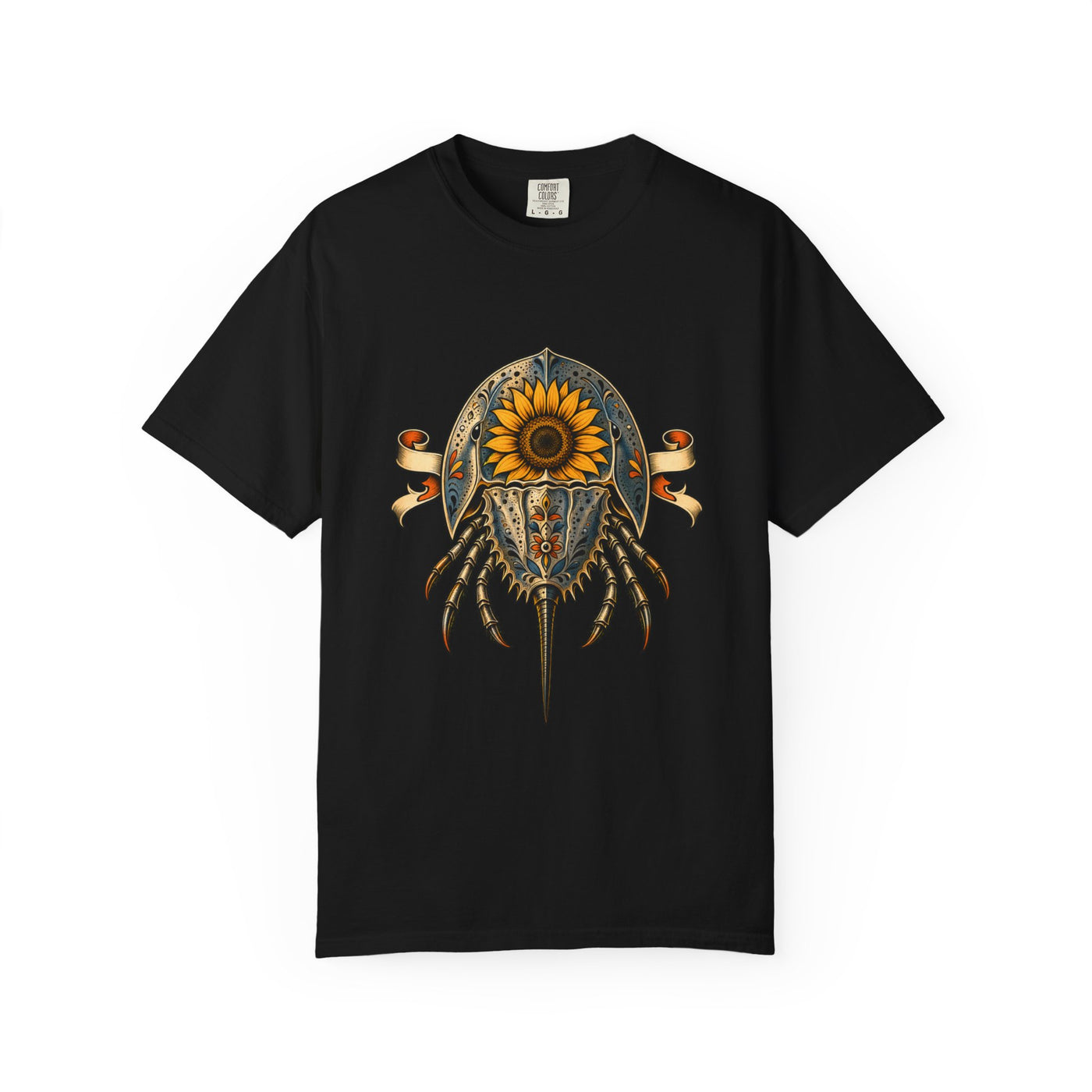 Tattoo Sunflower Horseshoe Crab Graphic Tee