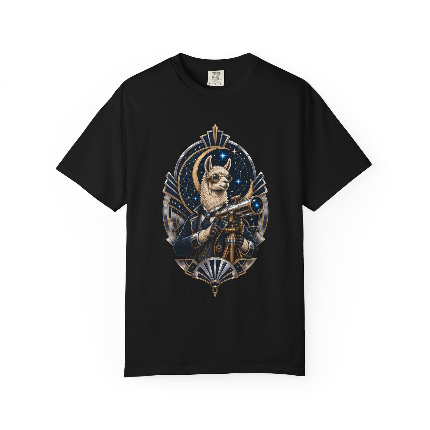 Chrome Llama Stargazer Neo Deco T-Shirt Graphic