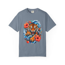 Electric Hibiscus Surf Tiger T-Shirt Graphic
