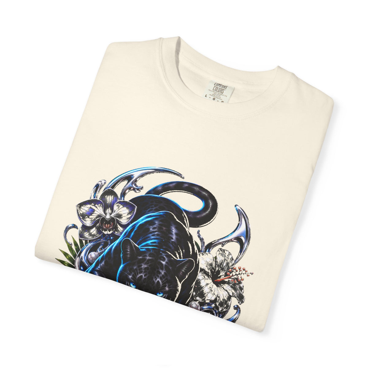 Y2K Chrome Orchid Panther Graphic Tee