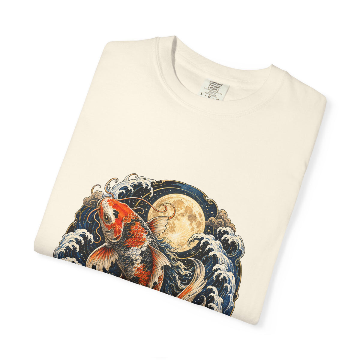 Moonlit Koi Wave Guardian T-Shirt Graphic